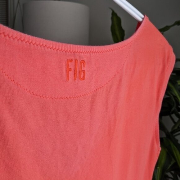 Fig Voyage orange Sleeveless V Neck Cotton Dress Large T6 - Picture 5 of 10
